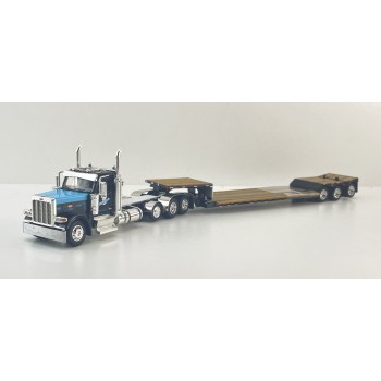 First Gear 60-2267 Peterbilt 359 Tri Drive With Tri Axle Lowboy With Flip Over Axle Trailer - Cappello Heavy Transport - Scale 1:64