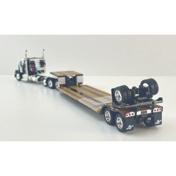 First Gear 60-2267 Peterbilt 359 Tri Drive With Tri Axle Lowboy With Flip Over Axle Trailer - Cappello Heavy Transport - Scale 1:64