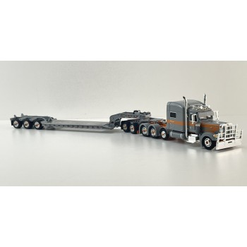 First Gear 60-2286 Peterbilt Model 389 Truck with Lowboy Trailer with Jeep - Capitola Trucking - Scale 1:64