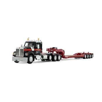 First Gear 69-1869 Mammoet Kenworth W990 Day Cab with Tri-Axle Lowboy Trailer Scale 1:64