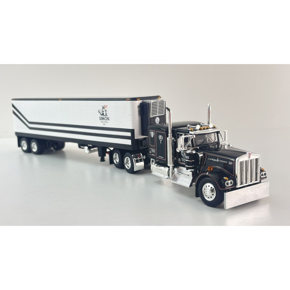 First Gear DCP 60-2272 Kenworth W900A 6x4 truck with 40ft Vintage Reefer Trailer - Dick Simon Trucking - Scale 1:64