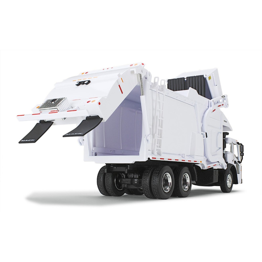 First Gear 10-4235 White Mack LR with McNeilus Meridian Front Loader & Trash Bin Scale 1:34
