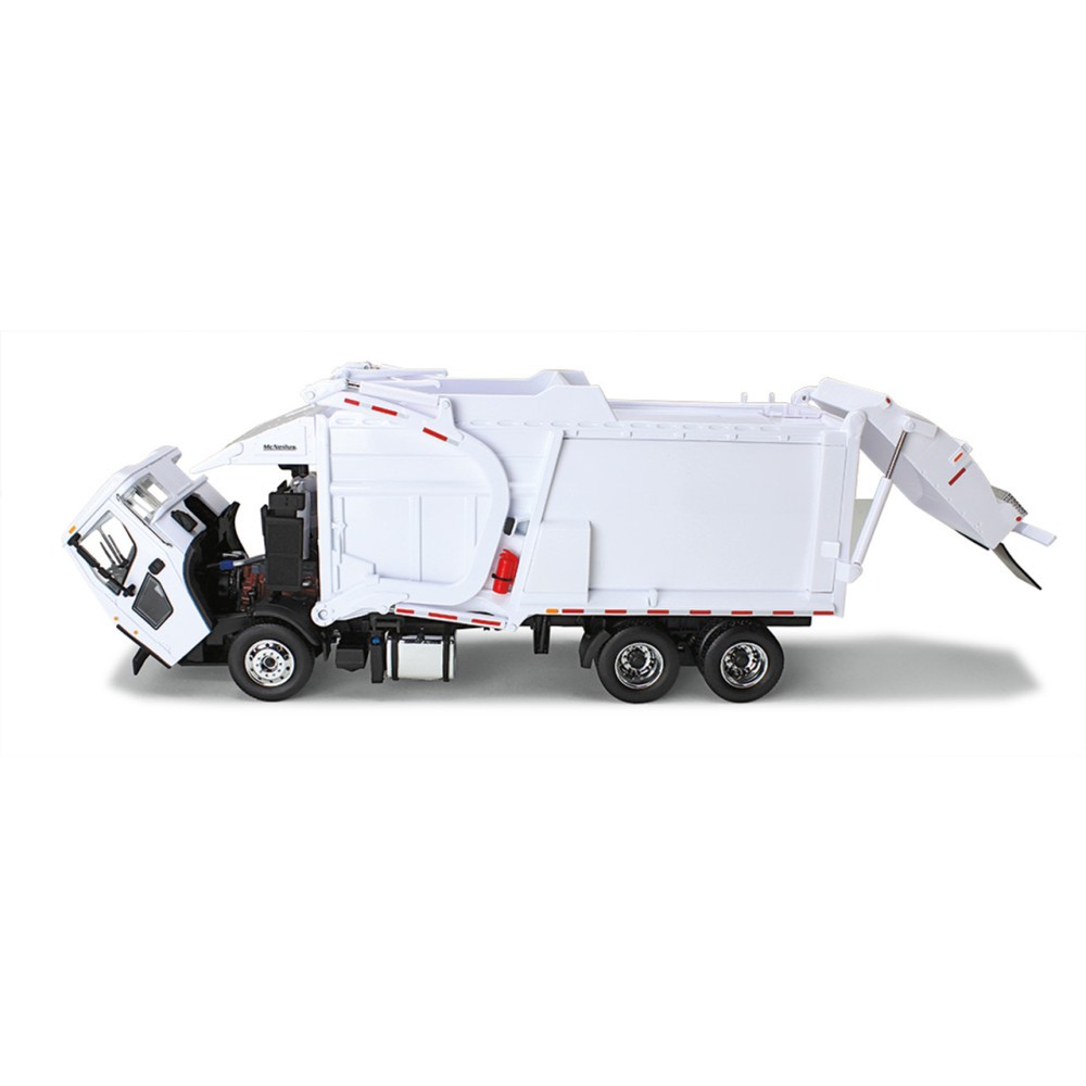 First Gear 10-4235 White Mack LR with McNeilus Meridian Front Loader & Trash Bin Scale 1:34