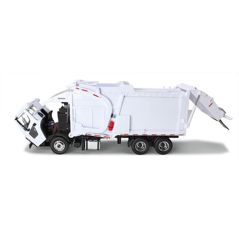 First Gear 10-4235 White Mack LR with McNeilus Meridian Front Loader & Trash Bin Scale 1:34