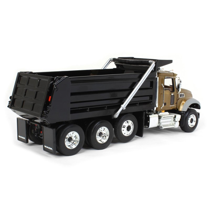 First Gear 10-4244 Mack Granite MP Dump Truck Gold Black - Scale 1:34