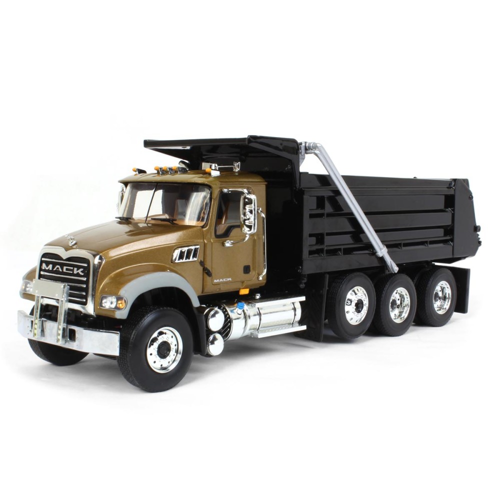 First Gear 10-4244 Mack Granite MP Dump Truck Gold Black - Scale 1:34