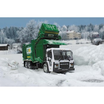 First Gear 10-4292D WM Mack LR with McNeilus Meridian Front Loader & Trash Bin Scale 1:34