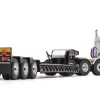 First Gear 50-3349B Peterbilt Model 367 Day Cab 8x4 Truck Talbert 55SA Lowboy Trailer - Komatsu Scale 1:50