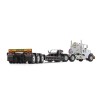 First Gear 50-3349B Peterbilt Model 367 Day Cab 8x4 Truck Talbert 55SA Lowboy Trailer - Komatsu Scale 1:50