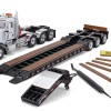 First Gear 50-3349B Peterbilt Model 367 Day Cab 8x4 Truck Talbert 55SA Lowboy Trailer - Komatsu Scale 1:50