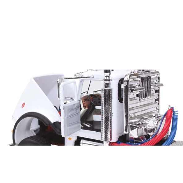 First Gear 50-3349B Peterbilt Model 367 Day Cab 8x4 Truck Talbert 55SA Lowboy Trailer - Komatsu Scale 1:50