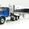 First Gear 50-3451 Kenworth T880 6x4 Blue Metallic with Chrome East Genesis End Dump Trailer Scale 1:50