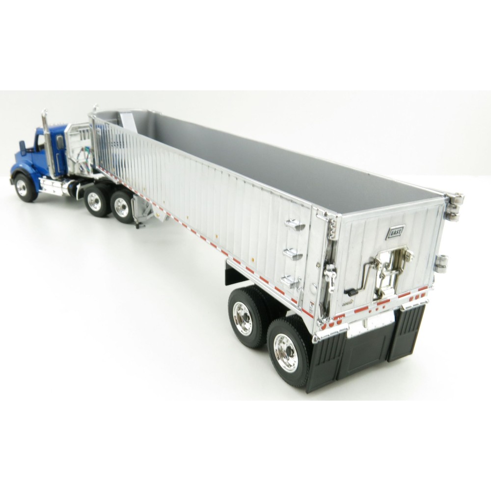 First Gear 50-3451 Kenworth T880 6x4 Blue Metallic with Chrome East Genesis End Dump Trailer Scale 1:50