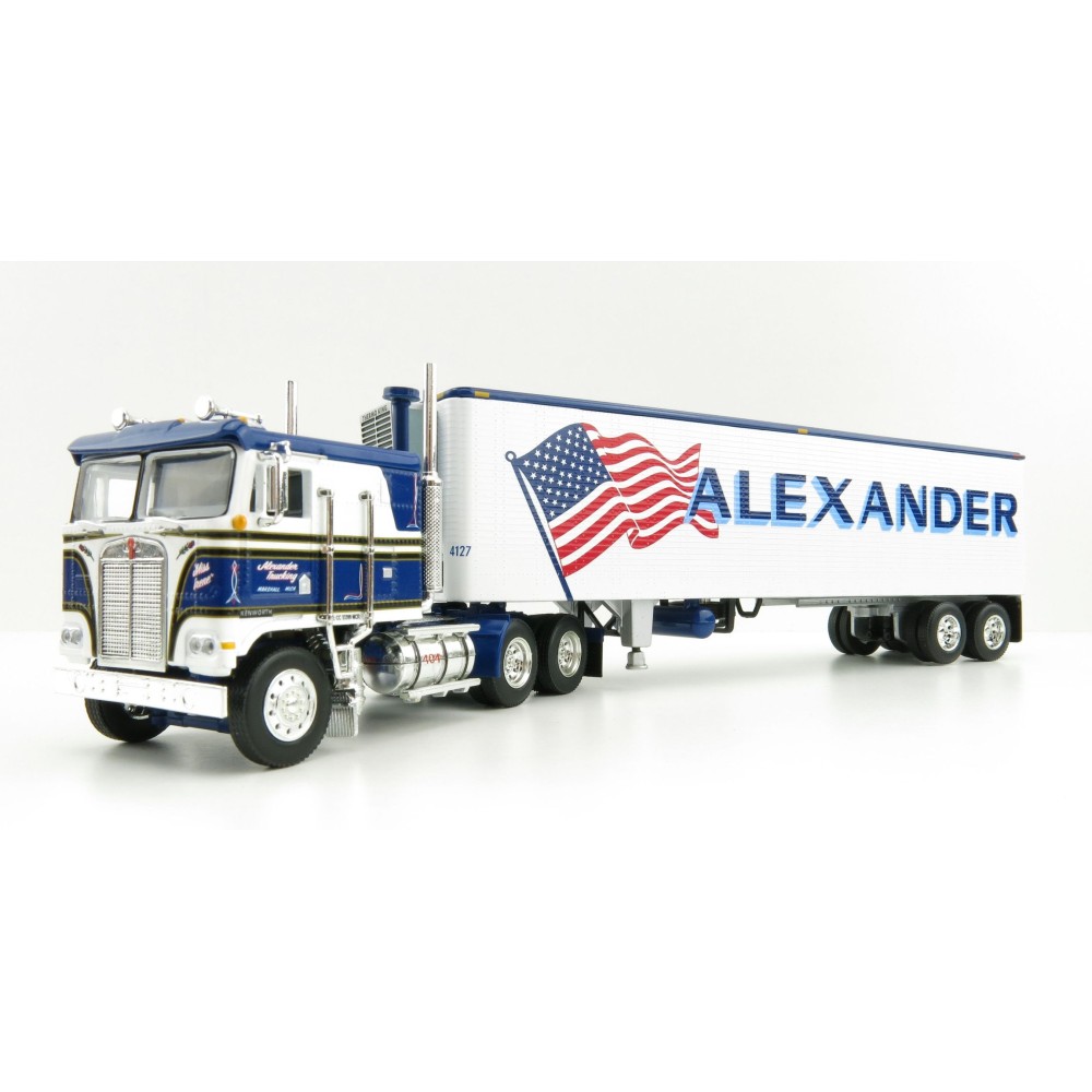 First Gear 60-0846 Kenworth K100 COE Truck and 40' Vintage Reefer Trailer Alexander Trucking - Scale 1:64