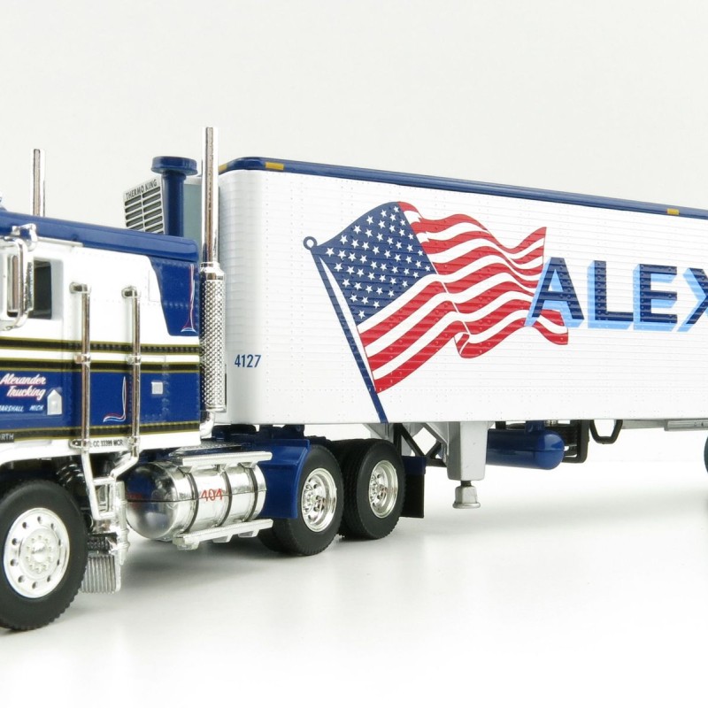 First Gear 60-0846 Kenworth K100 COE Truck and 40' Vintage Reefer Trailer Alexander Trucking - Scale 1:64