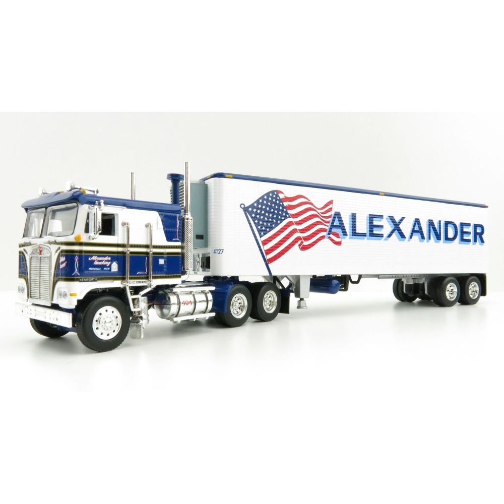 First Gear 60-0846 Kenworth K100 COE Truck and 40' Vintage Reefer Trailer Alexander Trucking - Scale 1:64