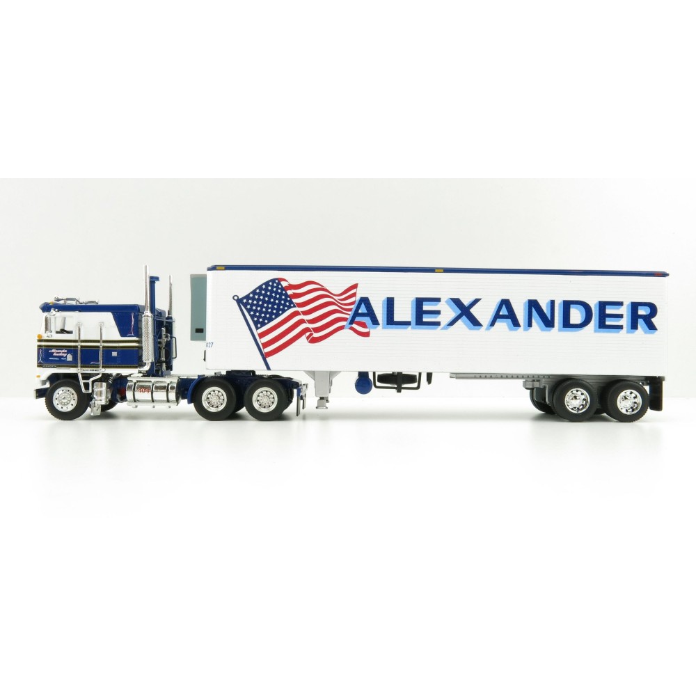 First Gear 60-0846 Kenworth K100 COE Truck and 40' Vintage Reefer Trailer Alexander Trucking - Scale 1:64