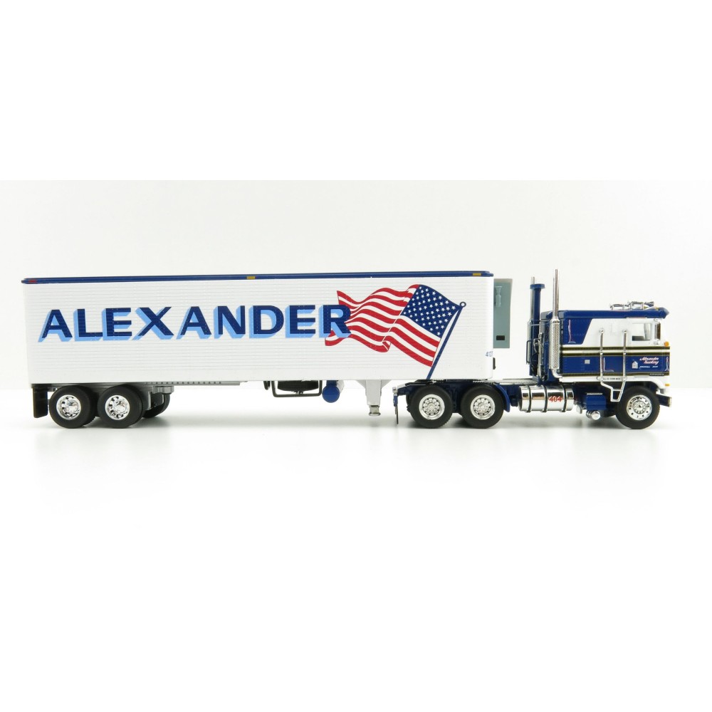 First Gear 60-0846 Kenworth K100 COE Truck and 40' Vintage Reefer Trailer Alexander Trucking - Scale 1:64