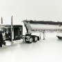 First Gear 60-1004 Peterbilt 389 Sleeper Cab Truck Black with MAC Half Round Dump Trailer - Scale 1:64