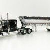First Gear 60-1004 Peterbilt 389 Sleeper Cab Truck Black with MAC Half Round Dump Trailer - Scale 1:64