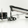 First Gear 60-1004 Peterbilt 389 Sleeper Cab Truck Black with MAC Half Round Dump Trailer - Scale 1:64