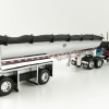 First Gear 60-1004 Peterbilt 389 Sleeper Cab Truck Black with MAC Half Round Dump Trailer - Scale 1:64