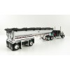 First Gear 60-1004 Peterbilt 389 Sleeper Cab Truck Black with MAC Half Round Dump Trailer - Scale 1:64