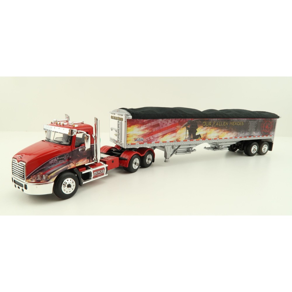 First Gear 60-1114 Mack Pinnacle 6x4 Truck with Wilson Grain Trailer Mercier Transport - Our Fallen Heroes - Scale 1:64