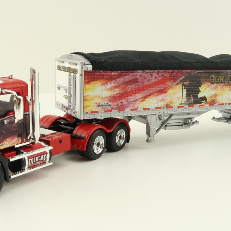 First Gear 60-1114 Mack Pinnacle 6x4 Truck with Wilson Grain Trailer Mercier Transport - Our Fallen Heroes - Scale 1:64