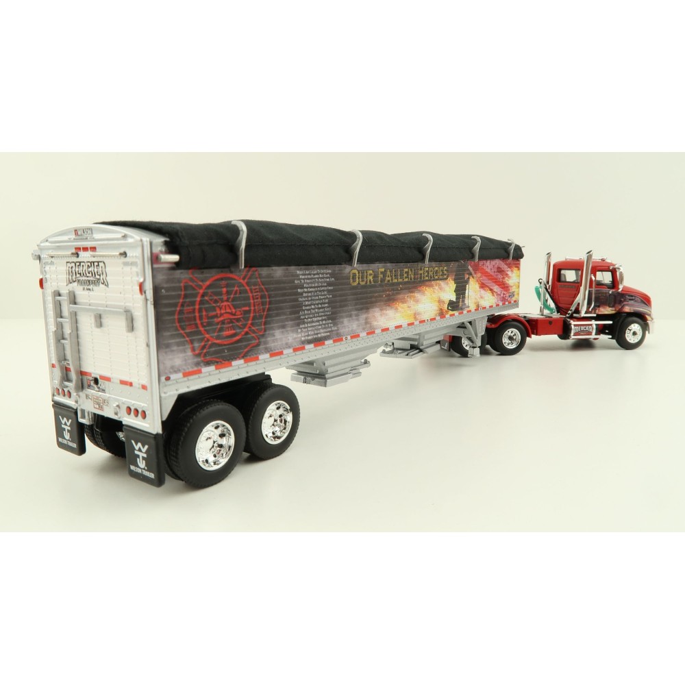 First Gear 60-1114 Mack Pinnacle 6x4 Truck with Wilson Grain Trailer Mercier Transport - Our Fallen Heroes - Scale 1:64