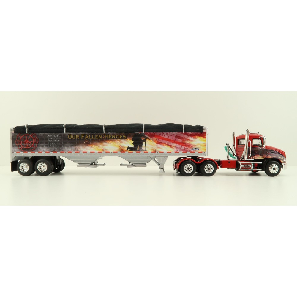 First Gear 60-1114 Mack Pinnacle 6x4 Truck with Wilson Grain Trailer Mercier Transport - Our Fallen Heroes - Scale 1:64