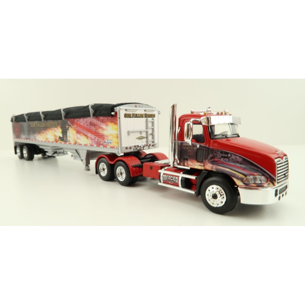 First Gear 60-1114 Mack Pinnacle 6x4 Truck with Wilson Grain Trailer Mercier Transport - Our Fallen Heroes - Scale 1:64