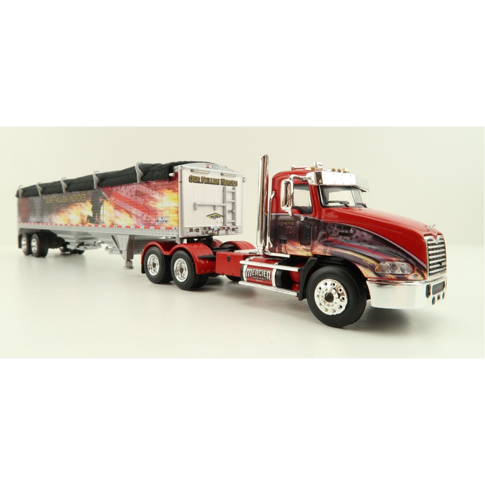First Gear 60-1114 Mack Pinnacle 6x4 Truck with Wilson Grain Trailer Mercier Transport - Our Fallen Heroes - Scale 1:64
