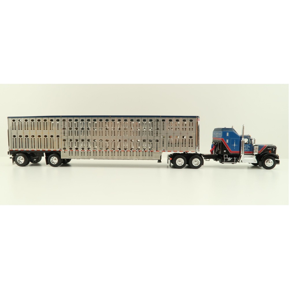 First Gear 60-1204 Kenworth W900A Aerodyne 6x4 Truck with Livestock Trailer - John Wayne: Cattle Company - Scale 1:64