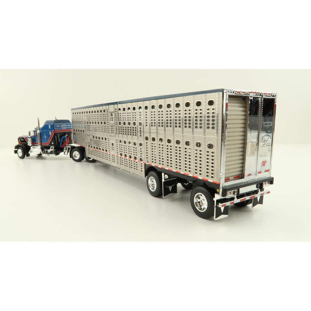 First Gear 60-1204 Kenworth W900A Aerodyne 6x4 Truck with Livestock Trailer - John Wayne: Cattle Company - Scale 1:64