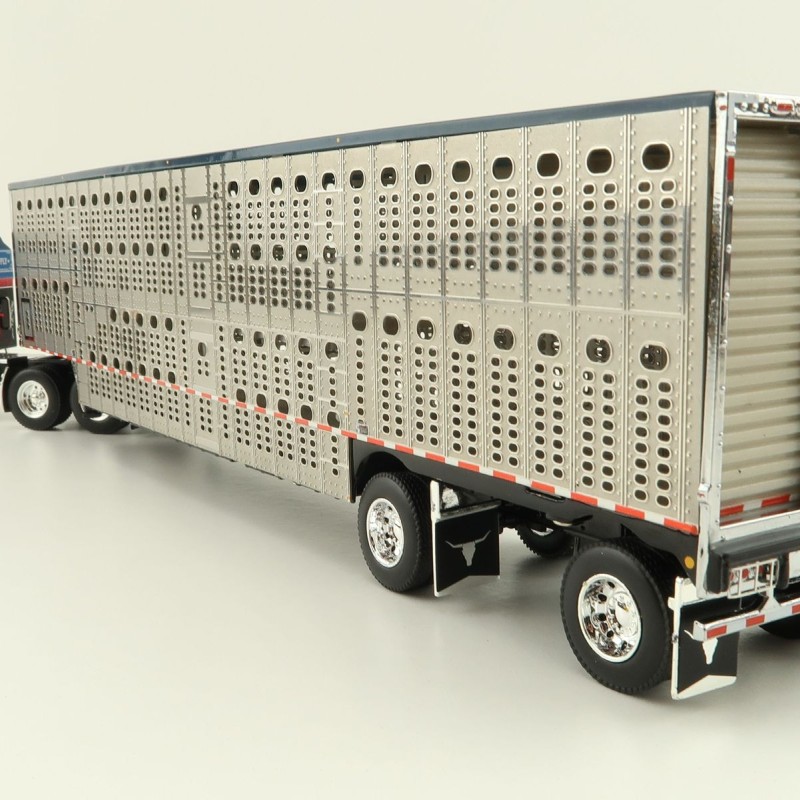 First Gear 60-1204 Kenworth W900A Aerodyne 6x4 Truck with Livestock Trailer - John Wayne: Cattle Company - Scale 1:64