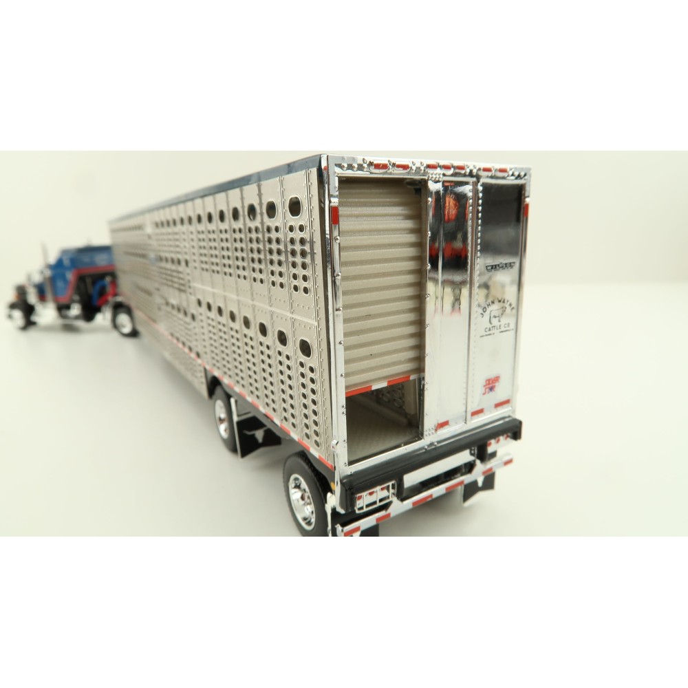 First Gear 60-1204 Kenworth W900A Aerodyne 6x4 Truck with Livestock Trailer - John Wayne: Cattle Company - Scale 1:64