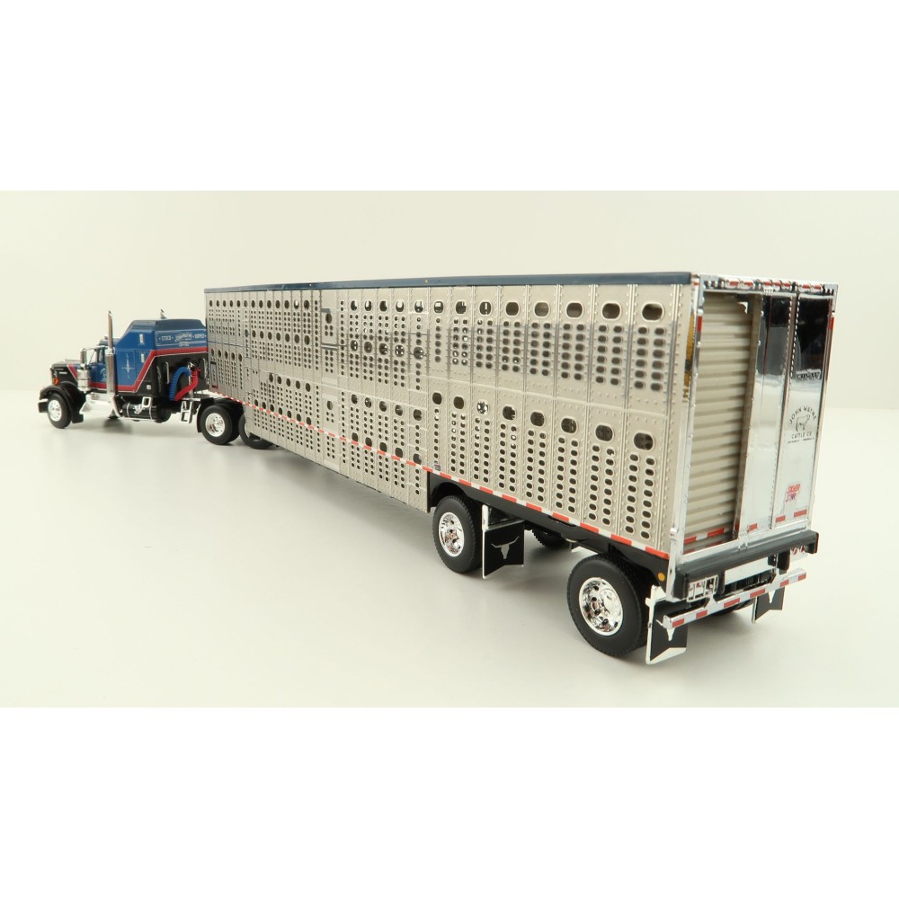 First Gear 60-1204 Kenworth W900A Aerodyne 6x4 Truck with Livestock Trailer - John Wayne: Cattle Company - Scale 1:64