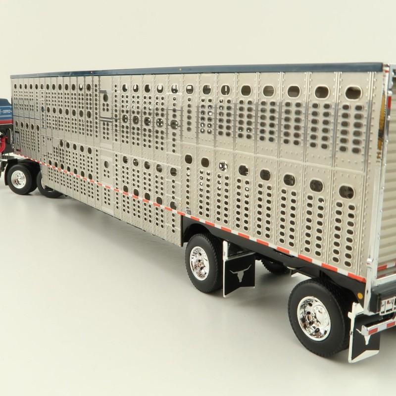 First Gear 60-1204 Kenworth W900A Aerodyne 6x4 Truck with Livestock Trailer - John Wayne: Cattle Company - Scale 1:64