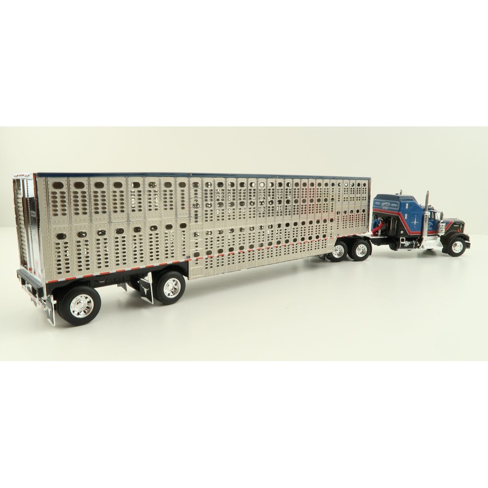 First Gear 60-1204 Kenworth W900A Aerodyne 6x4 Truck with Livestock Trailer - John Wayne: Cattle Company - Scale 1:64