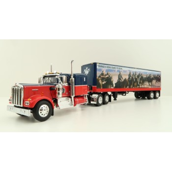 First Gear 60-1205 Kenworth W900A Sleeper 6x4 Truck with 40 FT Vintage Trailer - John Wayne: Courage - Scale 1:64