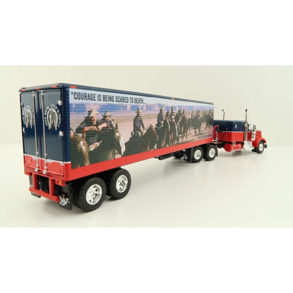 First Gear 60-1205 Kenworth W900A Sleeper 6x4 Truck with 40 FT Vintage Trailer - John Wayne: Courage - Scale 1:64