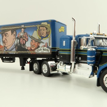 First Gear 60-1206 Kenworth W900A Sleeper 6x4 Truck with 40 FT Vintage Trailer - John Wayne: Comic Edition - Scale 1:64