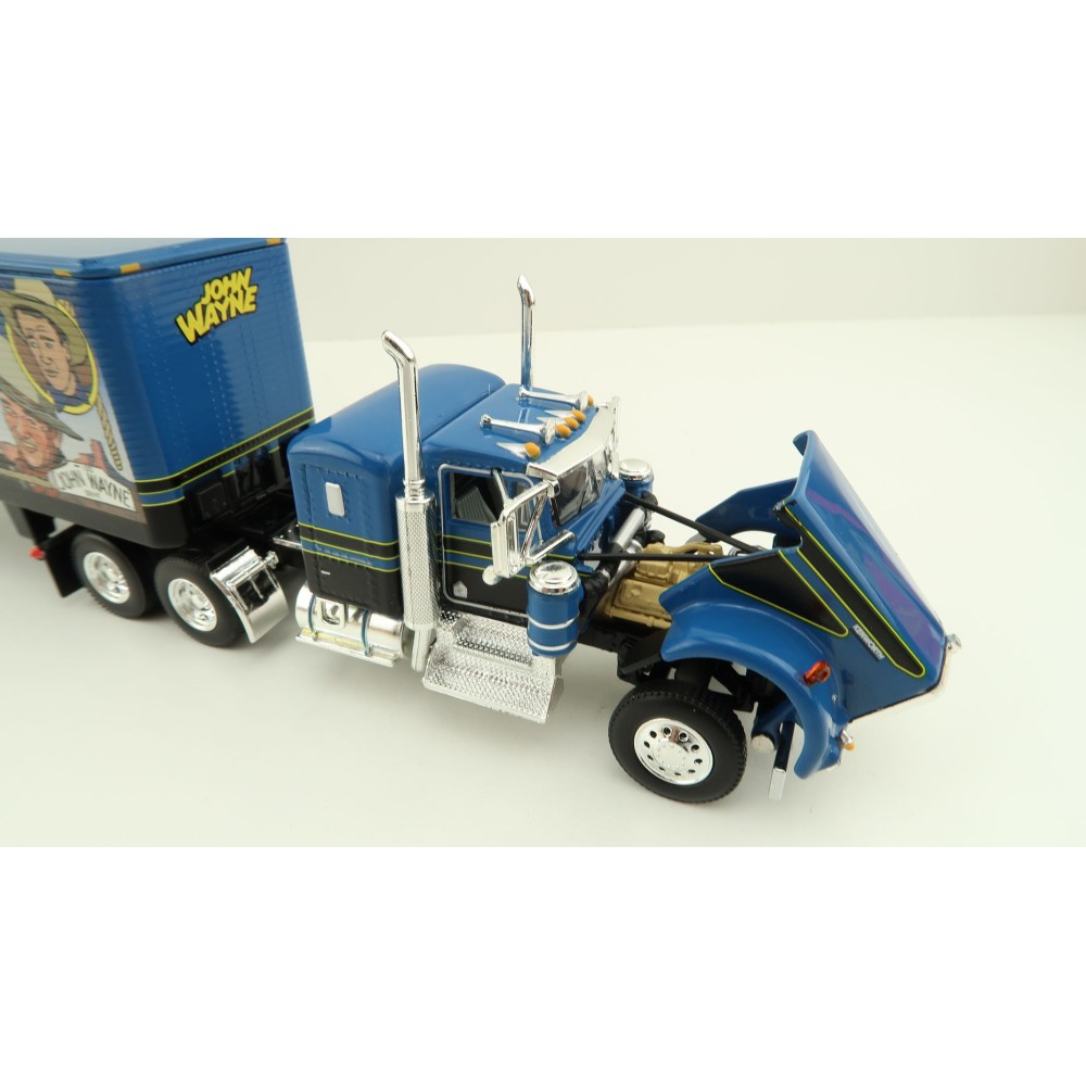 First Gear 60-1206 Kenworth W900A Sleeper 6x4 Truck with 40 FT Vintage Trailer - John Wayne: Comic Edition - Scale 1:64