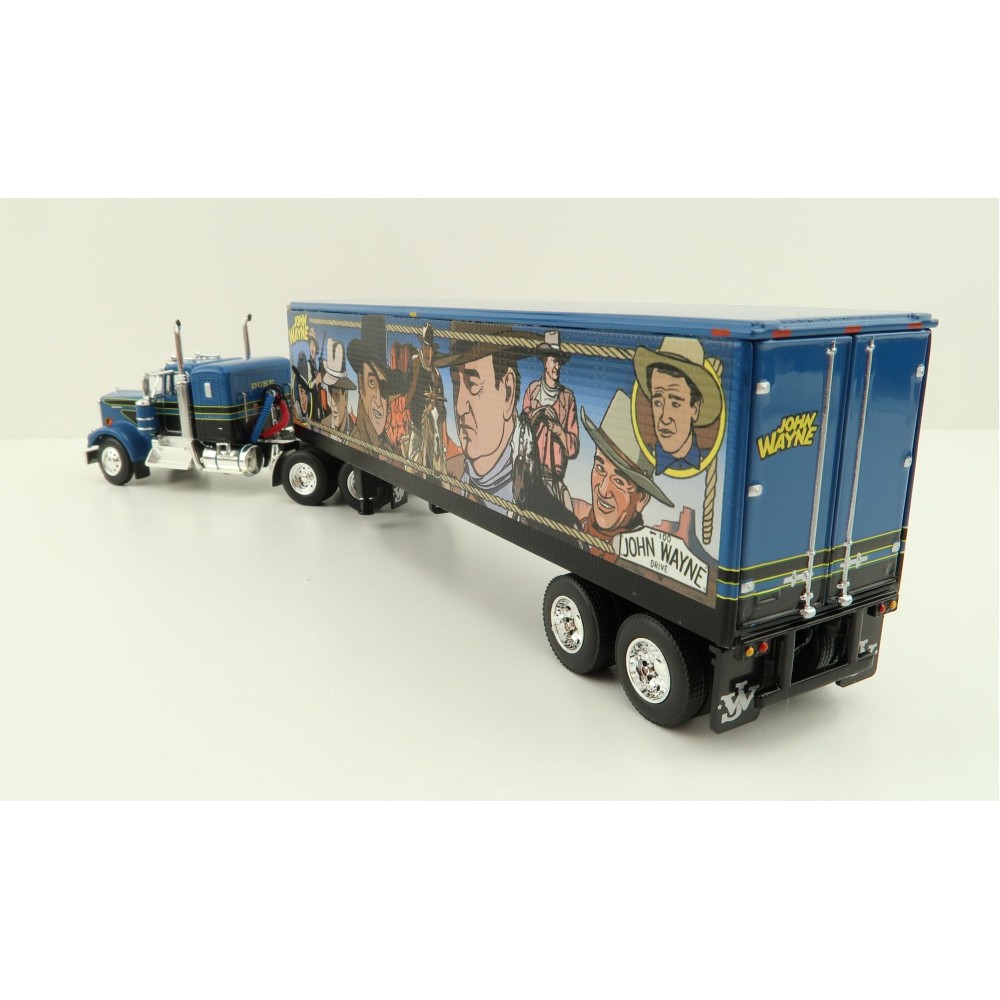 First Gear 60-1206 Kenworth W900A Sleeper 6x4 Truck with 40 FT Vintage Trailer - John Wayne: Comic Edition - Scale 1:64