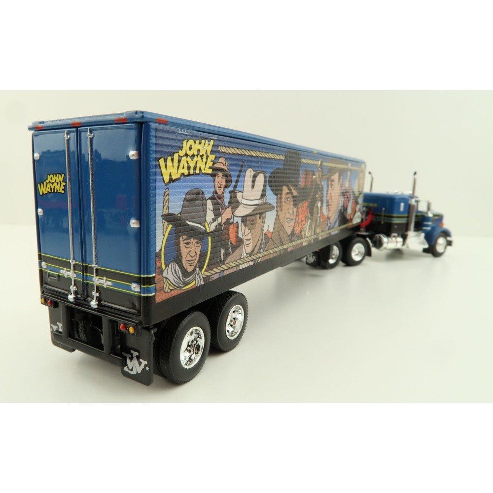 First Gear 60-1206 Kenworth W900A Sleeper 6x4 Truck with 40 FT Vintage Trailer - John Wayne: Comic Edition - Scale 1:64