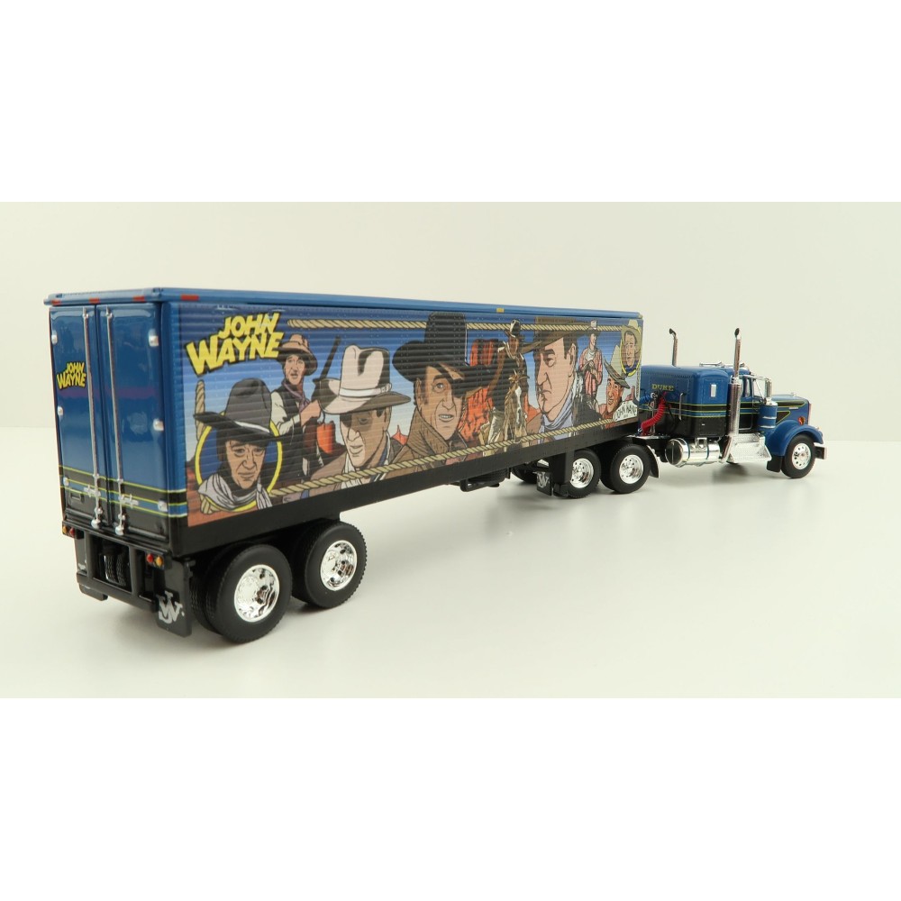 First Gear 60-1206 Kenworth W900A Sleeper 6x4 Truck with 40 FT Vintage Trailer - John Wayne: Comic Edition - Scale 1:64