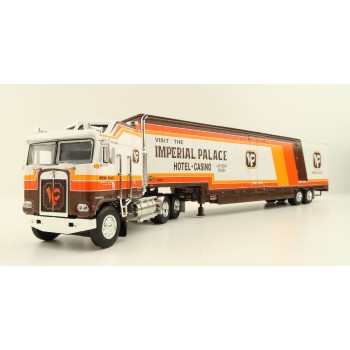 First Gear 60-1226 Kenworth K100 Aerodyne Sleeper Truck with Moving Trailer Imperial Palace - Scale 1:64