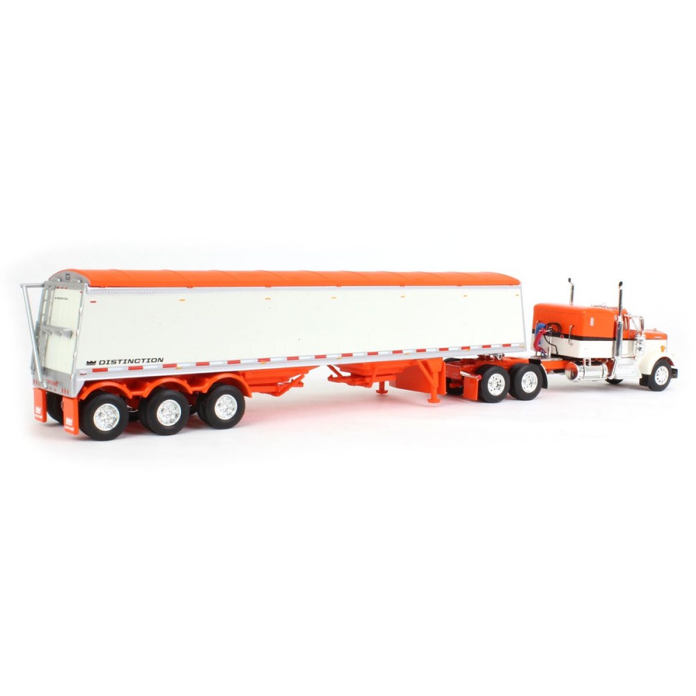 First Gear 60-1265 Kenworth W900A 6x4 Truck with 3axle Grain Trailer Orange Peal - Scale 1:64