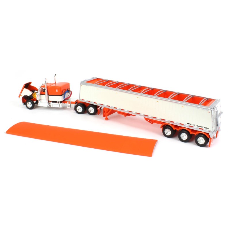 First Gear 60-1265 Kenworth W900A 6x4 Truck with 3axle Grain Trailer Orange Peal - Scale 1:64